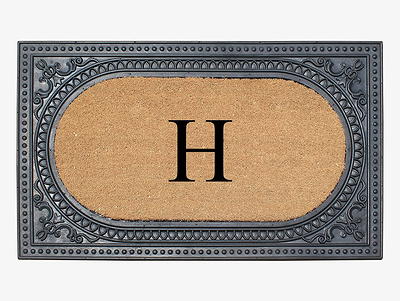 A1HC Natural Rubber & Coir 24x39 Monogrammed Doormat For Front Door,  Anti-Shed Treated Durable Doormat for Outdoor Entrance, Heavy Duty, Low  Profile, Easy to Clean, Long Lasting Front Porch Entry Rug 