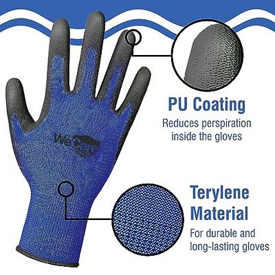 Pink Working Gloves with PU Coating - 3 Pairs of Safety Work Gloves - for Construction, Warehouse, Carpenter, Electric Work