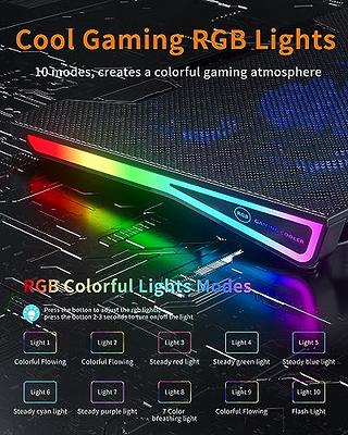 AICHESON Gaming Laptop Cooling Pad, RGB Lights Computer Cooler Stand, 5  Quiet Fans for 15.6-18 Inch Laptops, PC Notebook Heat Dissipation, AA2