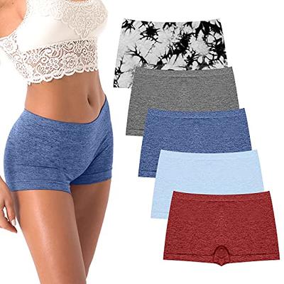 Womens Seamless Underwear Boyshort Ladies Panties Spandex Panty Workout  Boxer briefs 5 Pack 