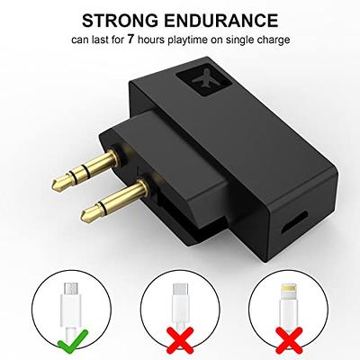 MEE audio Connect Air in-Flight Bluetooth Wireless Audio Transmitter  Adapter for up to 2 AirPods / Other Headphones; Works with All 3.5mm Aux  Jacks on