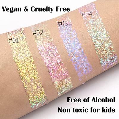Color Changing Body Glitter, Holographic Glitter Gel for Body