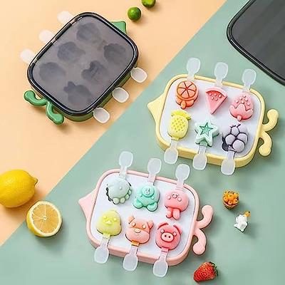 JTW Baby Teething Popsicle Molds Makers, Reusable Kids Yogurt Tubes Mini Ice Pop Molds BPA Free, Toddlers Ice Cream Makers [Cavity of 6], Funny Cute Baby