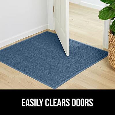 Gorilla Grip Stain and Fade Resistant Dirt Grabber Mesh Door Mat,  Low-Profile, Heavy Duty Quick Dry Striped Doormat, Mats for Indoor Outdoor  Entry, Shoe Scraper, Garage Entrance Mat, 35x23, Navy Blue 