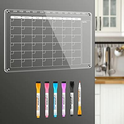 INMORVEN Acrylic Magnetic Calendar for Fridge, 2 Set Clear Dry Erase Board  Calendar for Refrigerator Reusable Planning Whiteboard, Includes Dry Erase  Markers with 4 Colors 16x12 - Yahoo Shopping