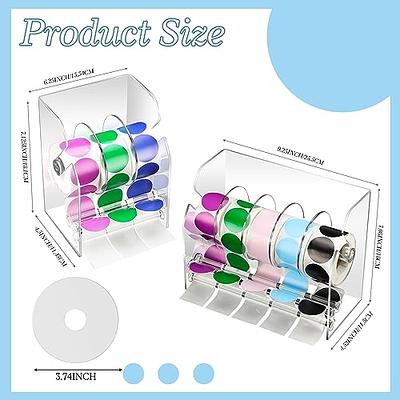  Label Dispenser, Sticker Roll Holder,Adjustable Sticker  Dispenser, 6 Disks Acrylic Sticker Roll Holder Organizer, Label Stand For  Holding Tape Sticker Label Office And Home