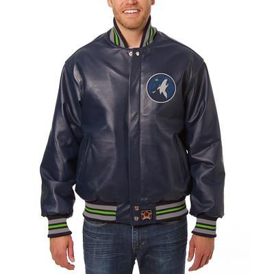 Dallas Cowboys JH Design Reversible Fleece Jacket with Faux Leather Sleeves - Navy/White