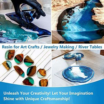 Art Epoxy Resin Kit Crystal Clear Art Resin 1:1 Ratio for Art, Epoxy Clear  Coat, Glow in the Dark Mica Pigment, Stirring Stick & Gloves 