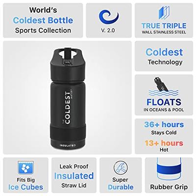 Coldest Sports Water Bottle 32 oz (Straw Lid), Leak Proof, Vacuum Insulated Stainless Steel, Hot Cold, Double Walled, Thermo Mug, Metal