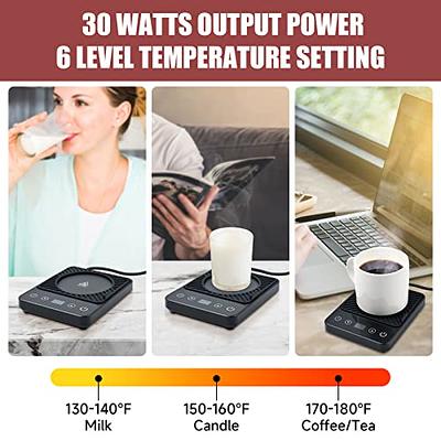 PEFEK Coffee Warmer & Mug Set, Flat Bottom Ceramic Tea Cup, with Timer &  Auto Shut Off, Electric Heating Plate for Desk Home Office, Coffee Lover