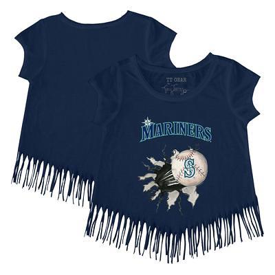 Houston Astros Tiny Turnip Girls Toddler 2023 Spring Training Fringe T-Shirt  - Navy