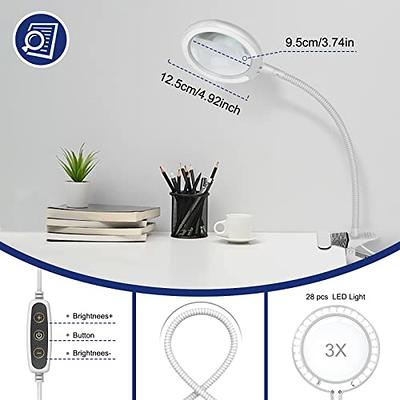 Dexspoeny 2 in 1 Lighted Magnifying Glass,Dexspoeny 5X 10X Magnifier with  Light and Clamp,Adjustable Magnifying Glass for Reading Close Work Hobbies  Crafts Repair-White - Yahoo Shopping