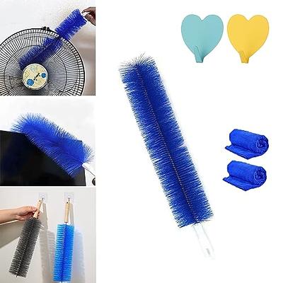 Flexible Fan Dusting Brush, Flexible Fan Dusting Brush (Non-disassembly  Cleaning), Bendable Dusting Brush, Electric Fan Dust Brush Cleaner  (Blue-2PCS)