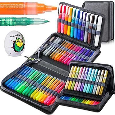 FUMILE fumile acrylic paint pens, 60 colors paint marker pen set include  metallic color (12 pcs) and normal color (48 pcs). ideal fo
