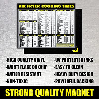 Air Fryer Accessories Cooking Times Cheat Sheet Kitchen Conversion Chart  Fridge Magnet Guide Big Text 9”x10” Kitchen Gift Recipe Cookbook 90 Foods