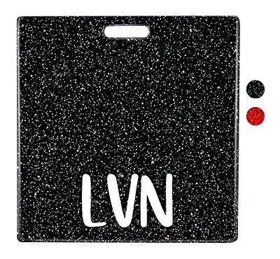 Custom LPN LVN RN Vertical/Horizontal Glitter ID Card Badge Reels Holder Retractable ID Name Tag Badge Alligator Clip for Nurse Coworkers Employee