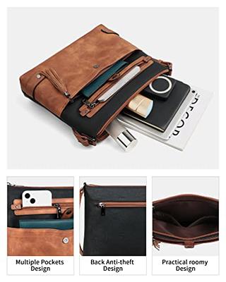 Full Grain Leather Slim Briefcase Laptop Bag in Brown for men & women |  HomeGiftWarehouse