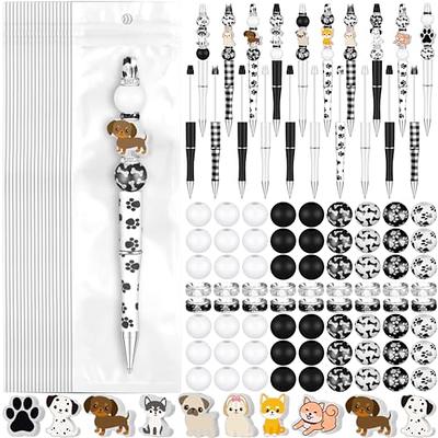 Beadable Pen Slim Ballpoint Pens Include 20 Bead Pens 40 Black Refills and 240 Bright Spacer Beads for Students Office School DIY