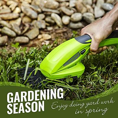 SHALL Cordless Grass Shear & Hedge Trimmer - 7.2V Electric Shrub Trimmer 2  in 1 Handheld Grass Trimmer Hedge Shears, Hedge Clippers Grass Cutter