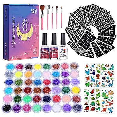 Temporary Glitter Tattoo Kit Glitter Make Up Kit For Kids Adults