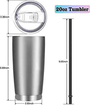 VEGOND 12oz Tumbler Stainless Steel Tumbler bulk Vacuum Insulated Double  Wall Travel Tumbler with Lid and Straw Reusable Tumbler,Stainless