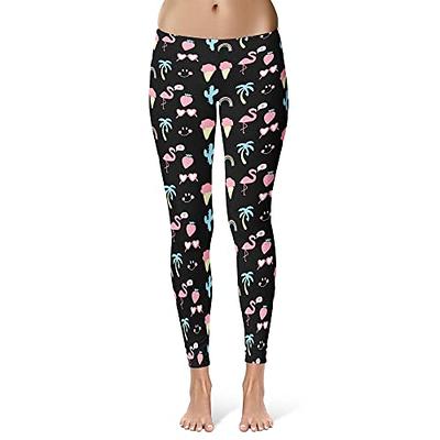 Womens Flamingo Leggings Funny Cute Tropical Vacation Palm Tree