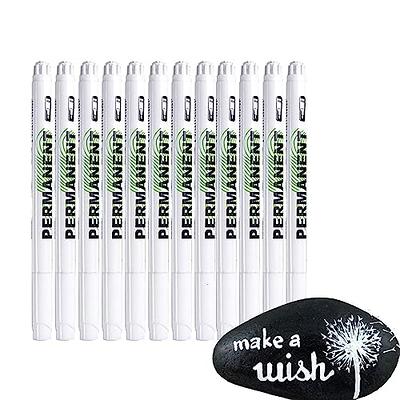 NOTIONSLAND White Paint Pen, 12 Pack 1.0mm White Marker Pen, White  Permanent Marker for Rock Painting Stone Ceramic Glass Wood Plastic Glass  Metal Canvas - Yahoo Shopping