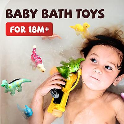 Mold Free Dinosaur Bath Toys for Toddlers, 6 Pcs No Hole No Mold Baby Bath  Toys