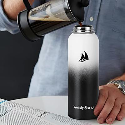 Umite Chef Stainless Steel Water Bottle with Straw, 64 OZ Wide Mouth Vacuum  Insulated Sports Water Thermos Bottle with Leak-proof Wide Handle Straw