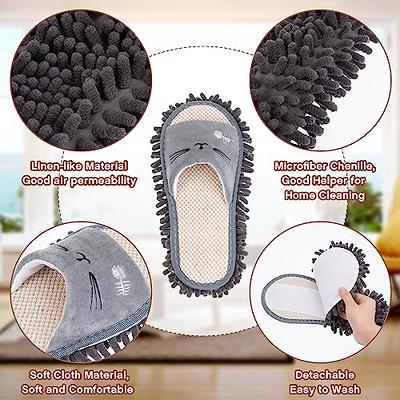 10Pcs Mop Slippers for Floor Cleaning Washable Shoes Cover Soft Microfiber  Dust Mops Mop Socks Reusable for Women Men Kids Foot Dust Hair Cleaners