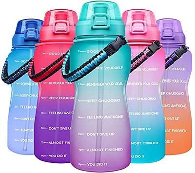 MUKOKO Half Gallon/64 oz Glass Water Bottles with Straw and  Lid,Motivational Water Jug with Time Marker Reminder and Silicone  Sleeve,100% Leakproof BPA Free Fitness Sports Large Bottle-Purple - Yahoo  Shopping