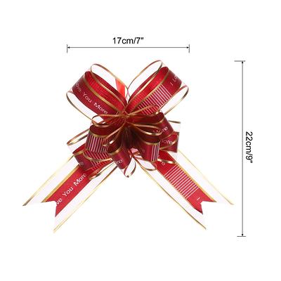 100Pcs 3.3inch Pull Bows Gift Wrapping Pull Bow Gold Thread Style