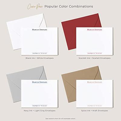Personalized Two Letter Stationary Monogram Stationary Set FLAT NOTE CARDS,  Personalized Monogram Stationery Set for Women and Men, Office Stationary  with Envelopes, Your Choice of Colors and Quantity - Yahoo Shopping