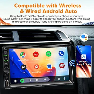 Double Din Car Stereo with Wireless Apple CarPlay and Android Auto, 7-Inch  FHD Touchscreen Car Audio Receiver with Backup Camera, Bluetooth, Car Radio  with FM, USB/TF/AUX Port, Mirror Link, Subwoofer 