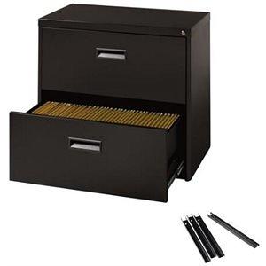 Hirsh 30 W Metal 2 Drawer Lateral File Cabinet Set Black With Front Back Rails Yahoo Ping