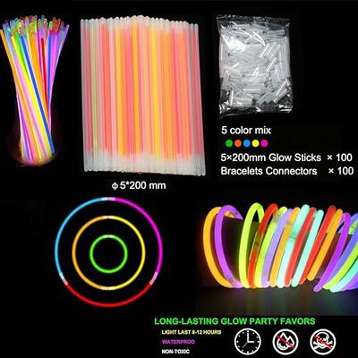 PartySticks Glow Sticks Party Supplies 100Pk - 8 inch Glow in The Dark Light Up Sticks Party Favors, Glow Party Decorations, Neon Party Glow Necklaces