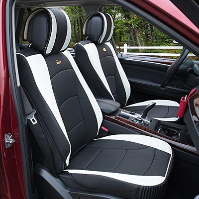 Car Seat Covers Front Seats Only Mesh w/t Leatherette Black For