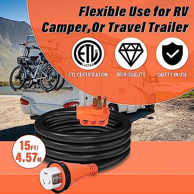 WELLUCK 50 Amp 15FT RV Power Extension Cord with Cord Organizer