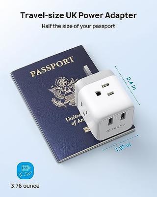 2 Pieces UK Plug Adapter,France to UK Adapter,UK Plug Adapter,France Europe  to UK Plug Adapter,Type G Adapter,Travel Adapter for UK/Ireland/Malaysia/M