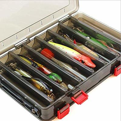 Milepetus 10 Compartments Double-Sided Fishing Lure Hook Tackle Box Visible  Hard Plastic Clear Fishing Lure Bait Squid Jig Minnows Hooks Accessory  Storage Case Container (Brown-14 Slots) - Yahoo Shopping