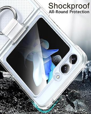 Clear Case for Samsung Galaxy Z Flip 3 Case, Transparent TPU Anti-Fall  Protective Case Cover with Ring, Fashion Crystal Full Protection Phone Case  for