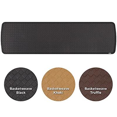 GelPro Elite Basketweave Black 20 in. x 72 in. Comfort Kitchen Mat