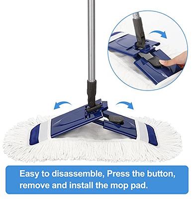 Microfiber Mop Hardwood Floor Mop for Floor Cleaning- MEXERRIS Wood Floor  Mop with 4X Reusable Pads, Dust Wet Mops with Adjustable Handle Flat Mop