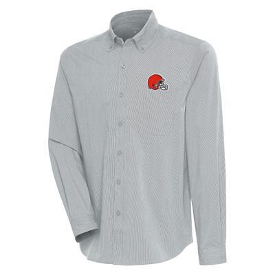 Men's Antigua Heather Gray/Charcoal Dallas Cowboys Carry Long Sleeve  Button-Up Shirt