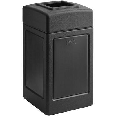 Lavex 48 Qt. / 12 Gallon Gray Rectangular Step-On Trash Can