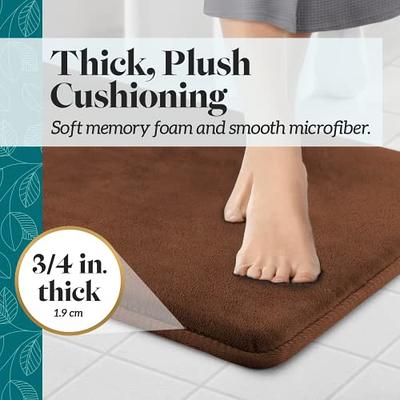 Genteele Bath Mats for Bathroom Non Slip - Brown 20 x 32 Memory