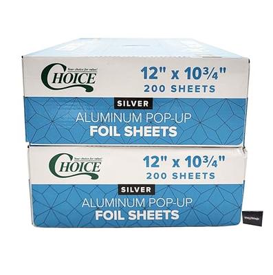 Choice 9 x 10 3/4 Yellow Striped Food Service Interfolded Pop-Up Foil  Sheets - 500/Box