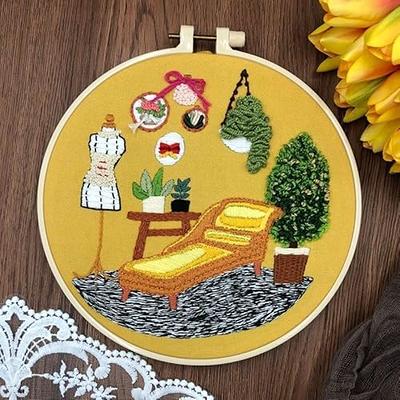 DIY Stamped Embroidery Starters Kits for Beginners with Pattern Grey Cat  and Flowers Hoops Cloth Threads Needlework Art Cross Stitch Kits Craft for  Adults Students Home Decoration - Yahoo Shopping