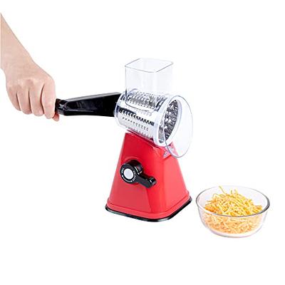 Met Lux Red Rotary Cheese / Vegetable Grater - with 3 Blades - 1 count box