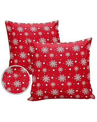 Outdoor Pillows Covers with Inserts 1PCS, Merry Christmas Santa Hold Gift  Snowflake Waterproof Pillow with Adjustable Strap Decorative Throw Pillows